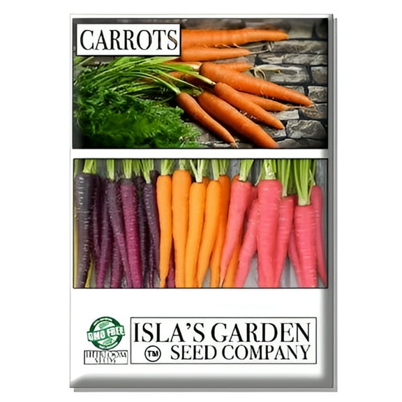 Rainbow Blend Carrot Seeds (Daucus carota) – 500  Heirloom Non-GMO Seeds, Rare and Colorful Varieties, by Isla’s Garden Seeds, Perfect for Home Vegetable Gardens, Fresh and Vibrant Harvest