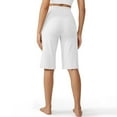 thumbnail image 6 of GXIPO Women's 12" Bermuda Long Shorts with Pockets High Waisted Stretch Knee Length Shorts for Women Summer Walking White M, 6 of 9