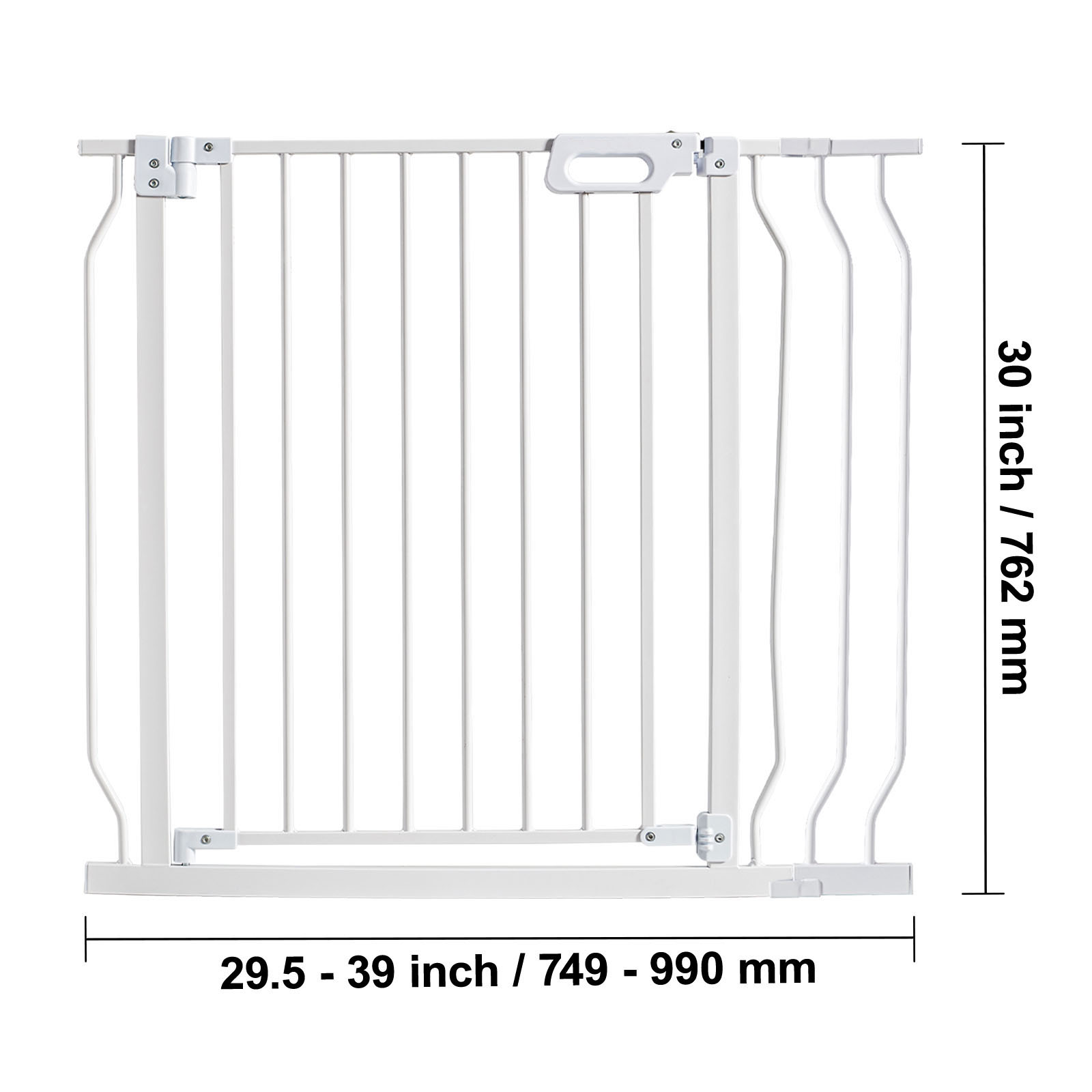 BENTISM 30" Baby Gate for Stairs and Doorways, White photo 8
