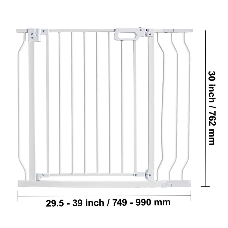 InnoTruth Extra Wide Baby Gate For Stairs - 30" Tall, Adjustable 29.5-49.75", Pressure Mounted, Dual Lock