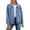 Blue, variant on YOIAVAIOY Cropped Jean Jackets for Women Fashion Short Denim Shacket Jacket Lightweight Moto Biker Jackets with Pockets Blue S