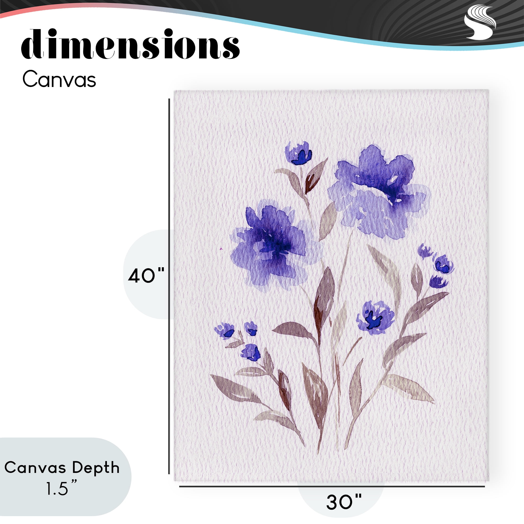 Stupell Industries Blooming Purple Flowers Canvas Wall Art, design by Leah Noel Art