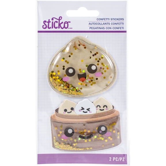 Sticko Confetti Stickers-Dumpling, 2/Pkg