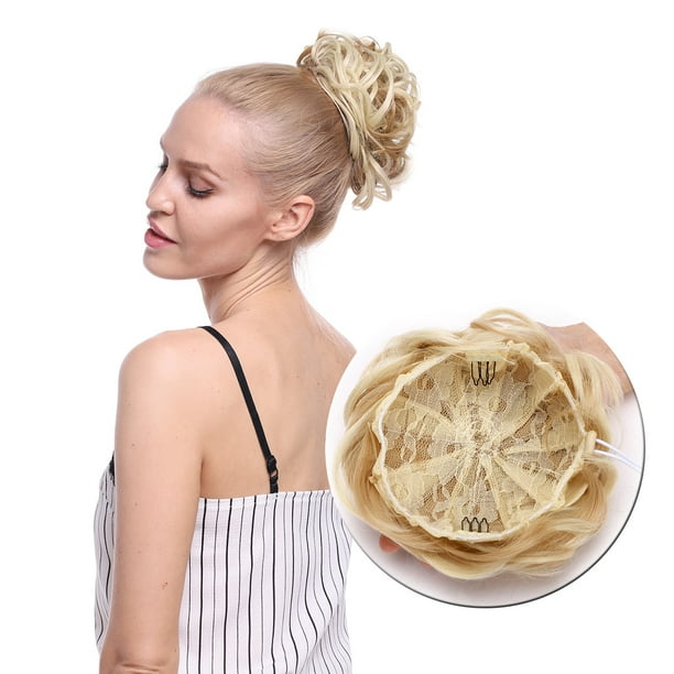 Snoilite Real Natural Drawstring Curly Messy Hair Bun Hairpiece