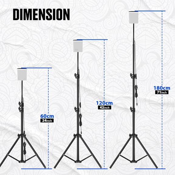 Portable LED Camp Light with Adjustable 2 to 6-Foot Telescopic Tripod: Barbecue Lamp, Work Lights with Camp Mount, Interface Power-Compact, , and Powerful Illumination for Any Outdoor Adventure