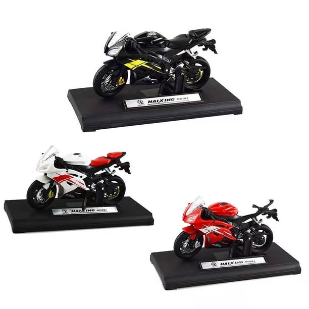 Modelo De Motocicleta En Aleación – Negro, De 10,5 Cm, Con Ruedas Móviles Y Caballete, Para Coleccionar O Regalar