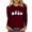 1-Wine, variant on LYEAA Halloween Plus Size Womens Shirts Long Sleeve Crew Neck Regular Straight Cuff Casual Wear Printed Holiday Clothes Red 2XL
