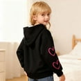 thumbnail image 3 of WOYY Toddler Girls Zip Up Hoodie Heart Print Fleece Lined Hooded Sweatshirt, Sizes 2-3, 3 of 5