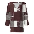 thumbnail image 4 of Cilsoka 3/4 Sleeve T Shirts for Women Fall T Shirts for Women Womens Tops Casual Petite Womens Tunic Tops Dressy Casual in Small Womens Blouses Long Sleeve Cotton My Orders, 4 of 5