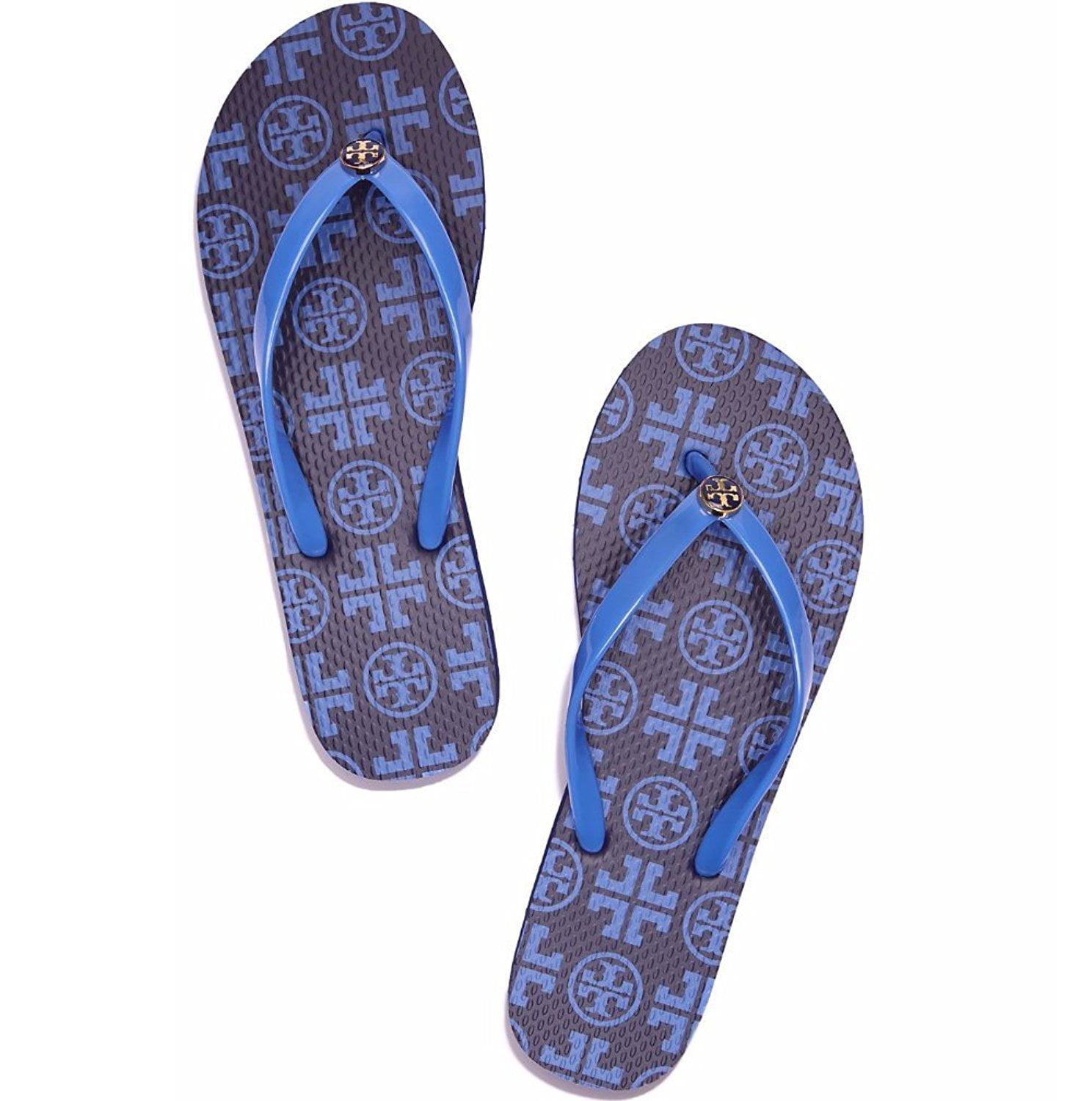 tory burch blue flip flops