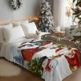 thumbnail image 3 of Flannel Fleece Throw Blankets Christmas Snowman Pine Tree Throws Blankets, Winter Snowflake Farm Cow Lightweight Soft Warm Blanket for Couch Sofa Bed Living Room All Season Use, 50x60in, 3 of 9