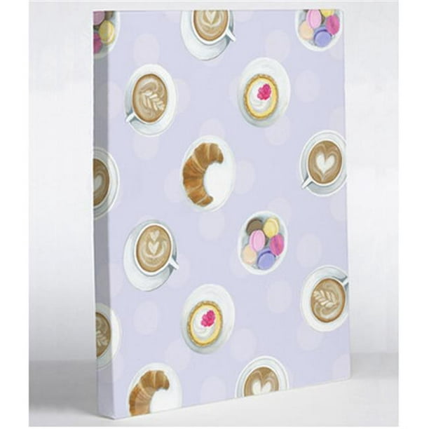 One Bella Casa 73199WD8 8 x 10 Po Mini Café Cupcake Macarons Toile Décor Mural par Pinklight Studio - Art de la Bruyère d'Avril & 44; Lavande & Multi Couleur