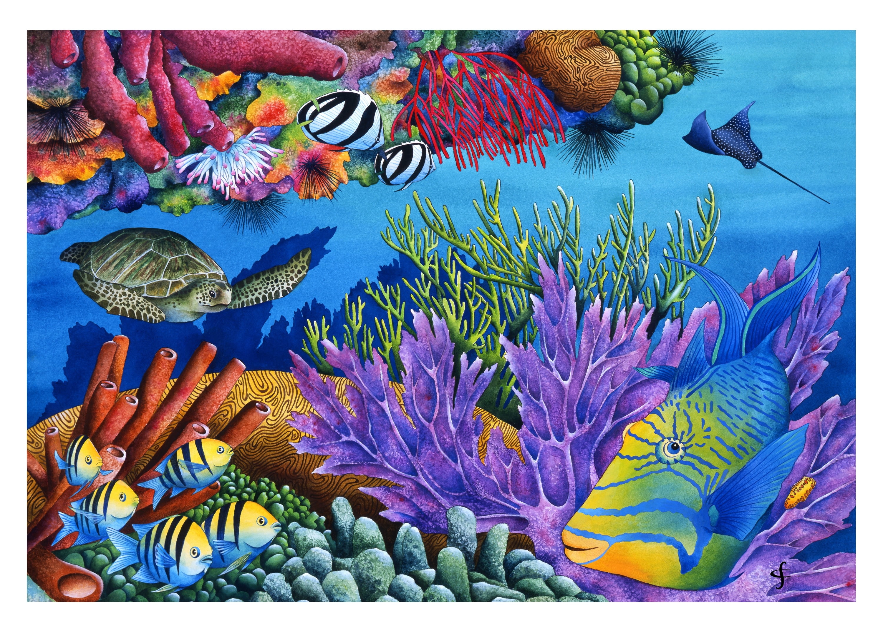 Wuundentoy Gold Edition 'Swimming in the Reef' 300 Pieces Jigsaw Puzzle