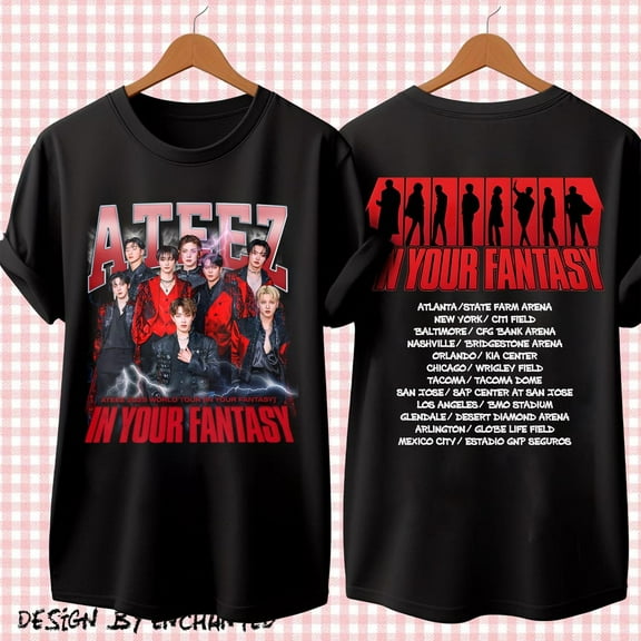 Retro Ateez 2025 World Tour in Your Fantasy Shirt, Ateez World Tour 2025 in North America Bootleg Graphic Tee, ATEEZ Golden Hour Part 3