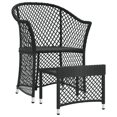 thumbnail image 5 of vidaXL 2 Piece Garden Lounge Set with Cushions Black Poly Rattan, 5 of 5