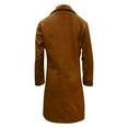 thumbnail image 4 of Womens Notched Lapel Collar Double Breasted Pea Coat Winter Wool Blend Over Coats Long Jackets Camel M, 4 of 5