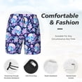 thumbnail image 5 of Lsque Mens Swim Trunks crystal Skull flower leaf Pattern - Bathing Suit Compression Liner - Beach Swim Shorts Swimwear - (S-3XL) - Stretch Quick Dry -, 5 of 9