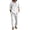 White, variant on Men's 2 Piece Outfits Textured Button Long Sleeve Shirt Drawstring Waist Loose Pants Set Tracksuits Vacation Outfit Navy XXL