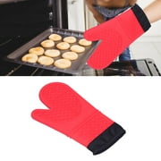 Gants de four en silicone Peahefy, mitaines de four résistantes à la chaleur, mitaines de four en silicone avec gants de cuisson anti-brûlure en coton isolés thermiquement pour la cuisine à