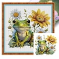 thumbnail image 1 of Kit Punto Cruz Con Flores Y Ranas Hilo Algodón Ecológico Bordado 18CT, 1 of 9