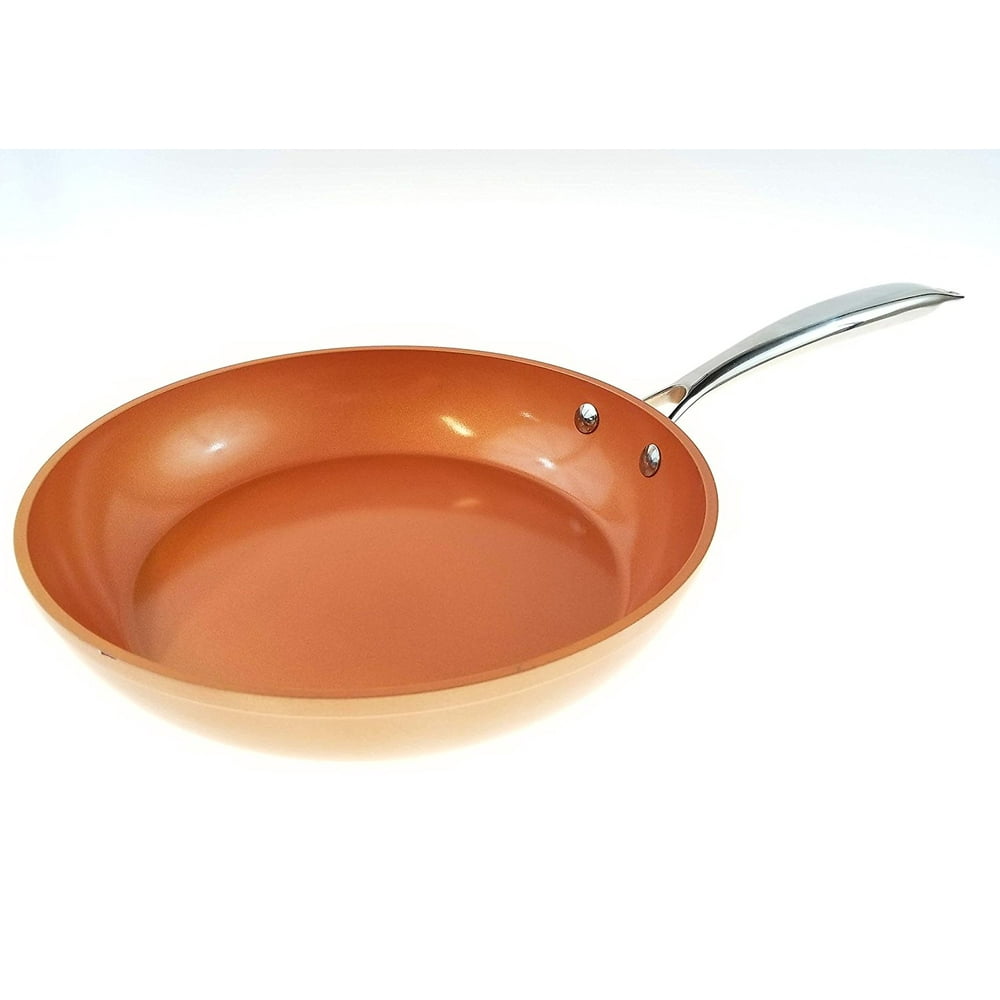 Diamond Home 11" Copper Frying Pan Professional Grade Heavy Gauge