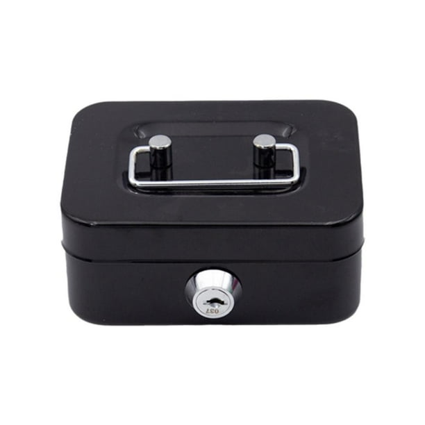 Wartleves 1 caja de metal para dinero en efectivo, caja fuerte de acero para depósito de dinero, caja fuerte de seguridad con llave pequeña, AUS