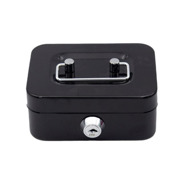 SharkTRUE KITPIPIVOPPV Cash Box with Key Lock,Small Portable Safe Metal Money Box with Key Lock,Single Layer Money Organizer for Cash,Gift Ideas for Christmas Kids Adults,Security Lock Safe Box