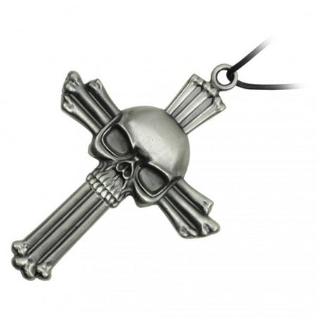 Blade Cross - Cross Skull Stainless Steel Necklace With Hidden Blade Medallion Knife Mini