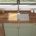 thumbnail image 5 of 30 in. Undermount Single Bowl Workstation Sink White Quartz/Granite Composite Kitchen Sink with Bottom Grid/Accessories, 5 of 11