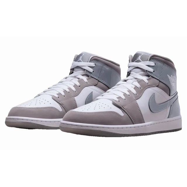 N I-K-E A i r-Jor-dan 1 Mid SE 'Patent Cool Grey' Men's Casual Sneakers HF3216-100 NEW