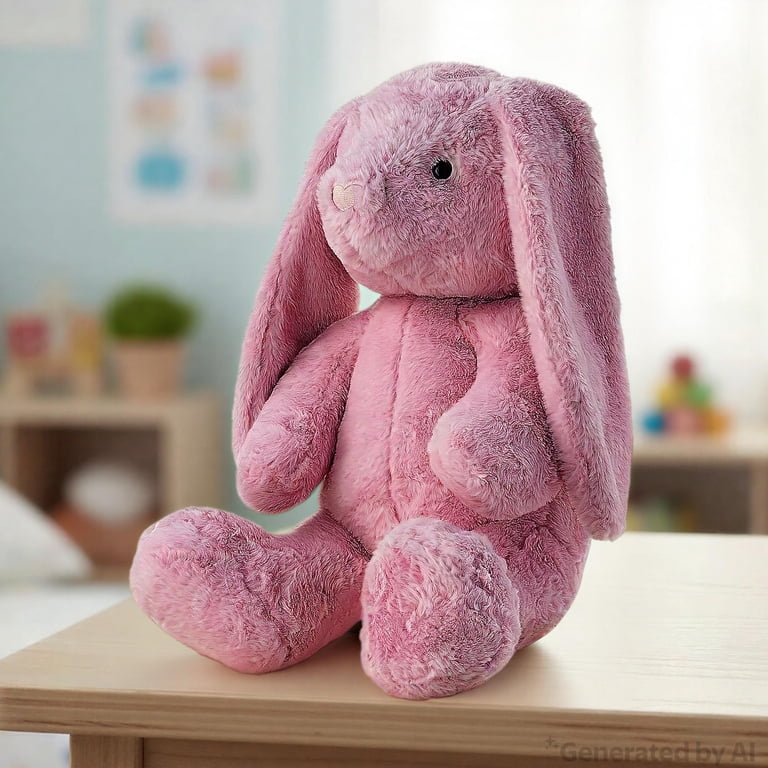 Large Bunny Plush, Pink, 22