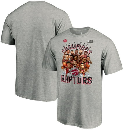 Toronto Raptors Fanatics Branded 2019 NBA Finals Champions Caricature Roster T-Shirt - Heather