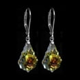 thumbnail image 2 of Clear Aurora Borealis Swarovski Elements Crystal Sterling Silver Leverback Dangle Earrings, 2 of 2
