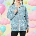 thumbnail image 2 of Favoffer Girls Graphic Zip Up Hoodies Sweatshirt with Pockets Kids Hooded Coat Casual Outerwear Rainbow Plaid Stripe Campus Daily Outings Parties 5-15Y, 2 of 6