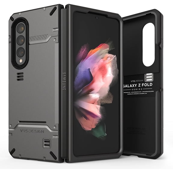 VRS Design case for Galaxy Z Fold 3 Hard Drop Metal Black