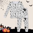thumbnail image 2 of Shadoumai Outfits Set Pajamas Can Color Cute Graphic Print Hand Paint Pjs Loose Long Sleeve Shirts and Longs Nightwear Set 2 Piece Summer Loungewear, 2 of 4