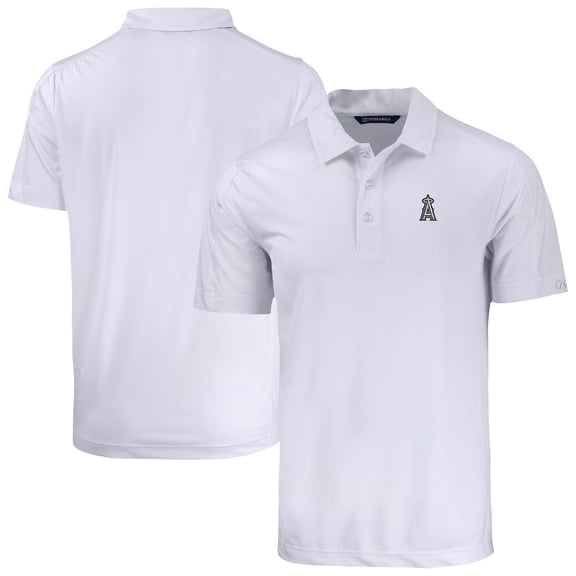 Men's Cutter & Buck White Los Angeles Angels Prospect Eco DryTec Polo