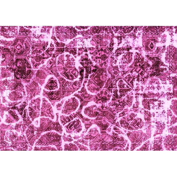 Ahgly Company Indoor Rectangle Abstract Pink Modern Area Rugs, 5' x 8'