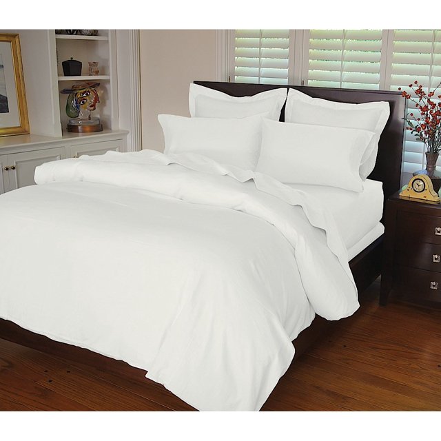 700 Thread Count Egyptian Cotton Duvet Cover Set WHITE / King