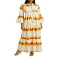 thumbnail image 1 of Robe Décontractée Ample à Manches Longues et Col en V pour Femmes, 1 of 9