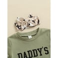 thumbnail image 5 of Coduop Infant Baby Girl 3Pcs Short Sleeve Letter T-shirt Floral Shorts Headband 0-3 Years, 5 of 9