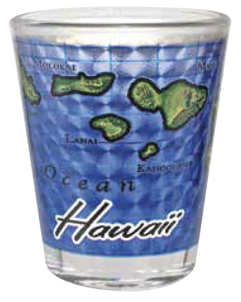 Hawaiian Shot Glass Island Chain Blue