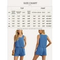 thumbnail image 5 of JWD Women's 2 Piece Square Neck Sleeveless Shorts Casual Set Women's Summer Top Navy Blue L, 5 of 9