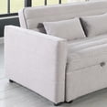 thumbnail image 3 of 55" Convertible Sleeper Sofa Bed,Modern Boucle 3 in 1 Sleeper Sofa Couch Bed with 2 Pillows and Adjustable Backrest,2-Sater Sofa for Living Room, Bedroom,Light Gray, 3 of 8