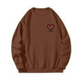 thumbnail image 3 of VBTAPA Mens Valentines Day Sweatshirt Heart Graphic Printed Long Sleeve Crewneck Pullover Tops Funny Valentines Shirts Coffee M, 3 of 6