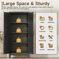 thumbnail image 5 of Metal Pantry Cabinet, 61'' Black Kitchen Pantry Storage Cabinet with Doors and Adjustable Shelves, Utility Room, Homes, Offices, Garage-, Assembly Required, 5 of 11