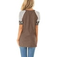 thumbnail image 4 of Keasmto Womens T Shirts Leopard Print Tunic Tops Casual Tees Short Sleeve Summer Fashion Blouses Clothes Coffee XL, 4 of 4