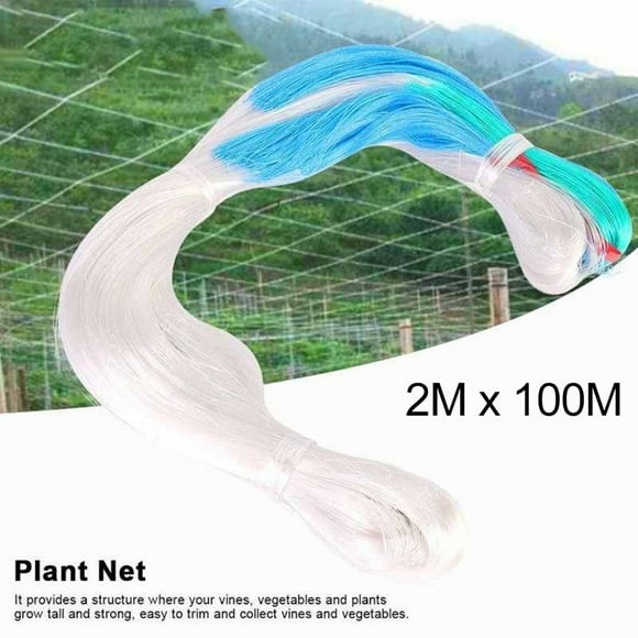 2M X 100M Polythene Climbing Net Garden Plant Trellis Mesh Climbing Mesh Vegetable Plant Support Vine Mesh Bird Proofing