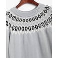 thumbnail image 4 of Women Fair- Casual Vintage Crew Neck Knitted Sweater Cute Graphic Fall Fashion Pullover Jumper Tops Light Gray L, 4 of 10