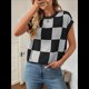 thumbnail image 5 of Suéter de Verano para Mujer, de Punto, con Cuello Redondo, Mangas y Bloques de Color, Color Negro, Talla M, 5 of 9